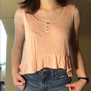 Pink flowy crop top